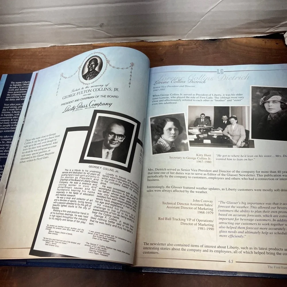 Liberty Rebecca Dixon 2014 Reflections Oklahoma Glass Company History Hardcover